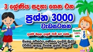 3 වසර හපනුන්ගේ ප්‍රශ්න 3000 වැඩසටහන 1 කොටස | grade 3 prashna 3000 | 3 wasara prashna 3000