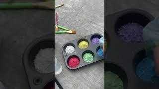 DIY CHALK PAINT!! ️🩵 just crushed chalk and water! 🫶 it dries so vibrant #momlife #mom#