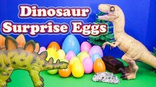 Assistant Opens Dinosaur Surprise Eggs with Lots of Fun Toys