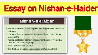 Nishan e Haider and its significance|Paragraph in English|nishan e haider holders names|