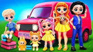 Big Family Wheel House Adventure! LOL Surprise Doll DIYs