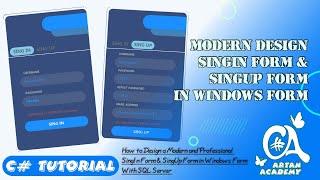C# Design Sing In Form & Sing Up Form in Windows Form With SQL Server