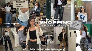 BACK TO SCHOOL SHOPPING HAUL  fall pinterest aesthetic, try-on, school supplies