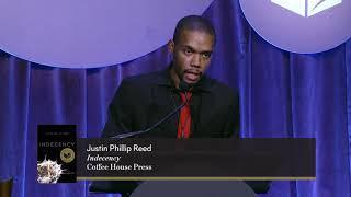 Author of Indecency Justin Phillip Reed accepts the 2018 National Book Award for Poetry