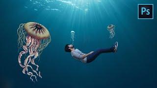 Manipulation Photoshop Tutorial | Under Water Jelly Fish | Hindi/Urdu