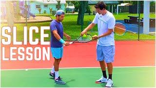 Backhand Slice Tennis Lesson with 4.5 NTRP Student