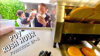 POV: Rush Hour Inside Food TRUCK || CHEESE BURGER MAKING in food truck 