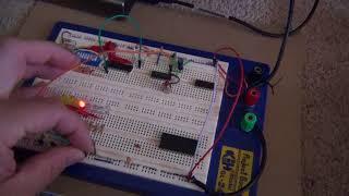 IC 74HC595 with IC 7414 For Clock