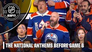 The atmosphere in Edmonton for the anthems before Game 6 was electric | ESPN HL