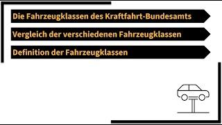 Die verschiedenen Fahrzeugklassen (Kleinwagen, Luxusklasse, SUV etc.)