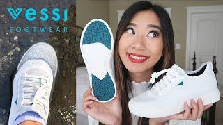 VESSI WEEKEND Footwear Review & Try On: WATERPROOF shoes in WHITE!