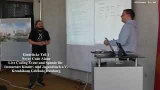 Eindrücke Teil 1   Never Code Alone Live Coding Event und Spende an Immersatt Kinder  und Jugendtisc