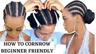  HOW TO CORNROW YOUR OWN HAIR FOR BEGINNERS / Step By Step TUTORIAL /Protective Style / Tupo1