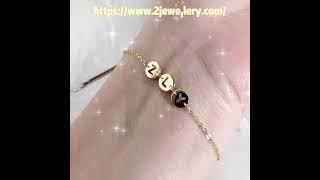 Sterling Silver custom optional letter Bracelet English round player Christmas gift