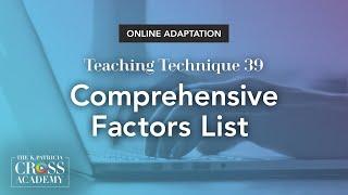 Online Teaching Adaptation: Comprehensive Factors List