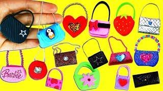 20 DIY Barbie Doll Miniature Purse, Handbag, Bag - 20 Different Styles  - simplekidscrafts