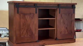 Making a Barn Door Style Console Table / TV Cabinet