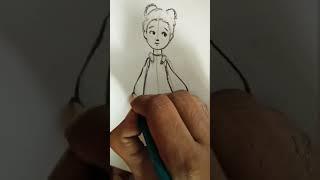 pencil art | cute baby girl drawing #shorts #art