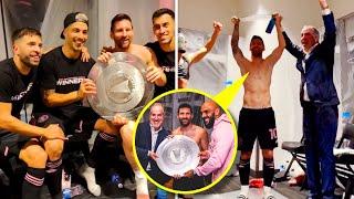 Messi CELEBRATING the First MLS Trophy 