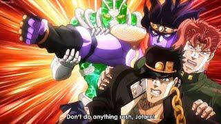 ジョジョ - Jotaro quickly uses Star Platinum to avoid a fatal collision