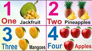 Numbers Names 1 to 20 with Spelling | 1 to 20 Spelling | Learn 1 to 20 Numbers Fruits Animal names