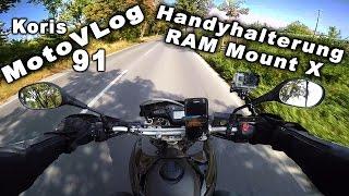 Koris MotoVlog 91 - Handyhalterung - RAM Mount X-Grip für Motorrad - Test [German][HD]