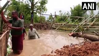 #manipur Chief Minister N Biren Singh inspected flood-affected areas in Imphal