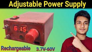 How To Make Adjustable Rechargeable Power Supply|@RealElectron1|Variable Power Supply With Meter|