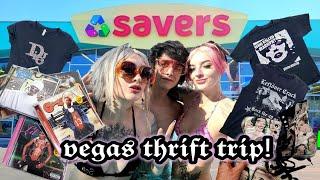 THRIFT WITH ME AT SAVERS & Buffalo Exchange in Vegas! (iconic af maximalist goth & y2k haul!)