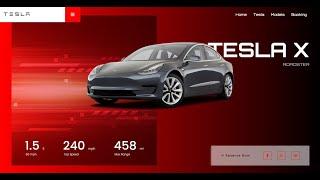 Auto Car Tesla X Landing Page Website Design Using HTML and CSS