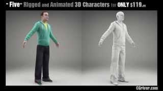 Sports People - 5 Rigged & Animated 3D Characters + 2 Mocap Data Files + Normal & Specular Maps