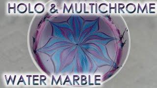 Holo & Multichrome | Water Marble March 2021 #6 | DIY Nail Art Tutorial | MSLP