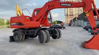 Used Korea Dh150w 7 Wheel Excavator Hydraulic Construction Digging Equipment 15 Ton Digger