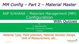 SAP MM Configuration Part 2–Material Master (S/4HANA Materials Management P2P Procure to Pay) 02-45