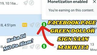 PAANO MAKIKITA ANG GREEN DOLLAR SIGN SA FACEBOOK PAGE.