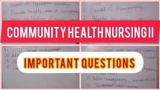 Community Health Nursing important questions for GNM 3rs year 2024 students / #gnmexam #gnm #apboard