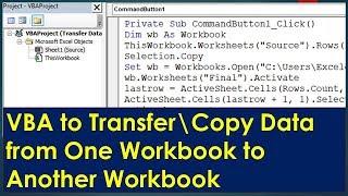 VBA Macro to Copy Data to Another Workbook