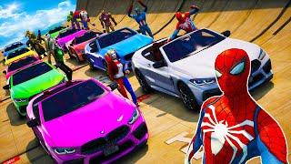 New Challenge with SuperHeroes and Cars Jet Ski Aircraft - Epic Sounds SPIDER-MAN mod GTA 5