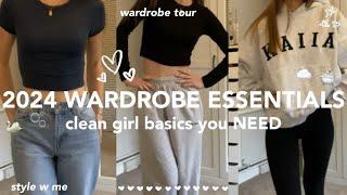 clean girl WARDROBE ESSENTIALS | how to build a capsule wardrobe in 2024 ⋆｡