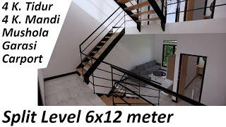 Keren Banget ini ( Split Level House 6x12 meter - 4 kamar Tidur )