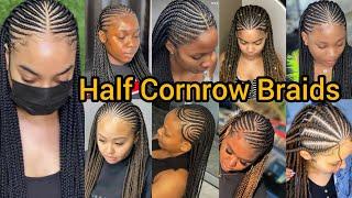 Trending Half Cornrow Braids Hairstyles | Fulani Braids Hairstyles | Tribal Braids for Black Women|