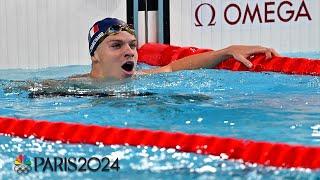 Leon Marchand pays off expectations with OLYMPIC RECORD in 400m IM victory | Paris Olympics