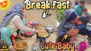 Village Living | Aaj breakfast Bhout Tasti Bana Hai  | Pure Mud House | Traditional Life | 4k 