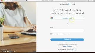 Sign Up for Screencast o matic