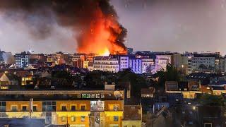 Fire of RARE VIOLENCE with MASSIVE INTERVENTION by the Firefighters 