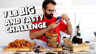 7 Pound "Big and Tasty" Food Challenge at Delicious Big D's Burgers in Whittier | Freak Eating