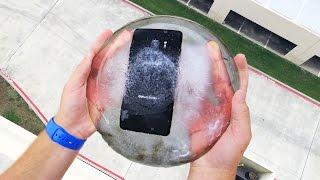 Can Galaxy Note 7 Survive a 100 FT Drop Test Frozen in Ice Block? Epic test!