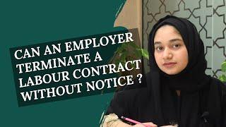 Termination of employment without NOTICE by Employer | ENGLISH | SAZ Advocates | Legal Awareness