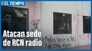 Vándalos atacan sede de RCN Radio en Bogotá