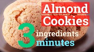 Almond cookies3 ingredient, 3minutes, gluten free cookies with almonds, easy recipe - Tasty Secrets